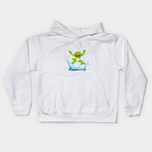 Funny Frog Graphic Style Kids Hoodie